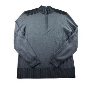 Smartwool Summit Lane 1/2 Zip Mens Size L Grey Military Sweater Wool Blend